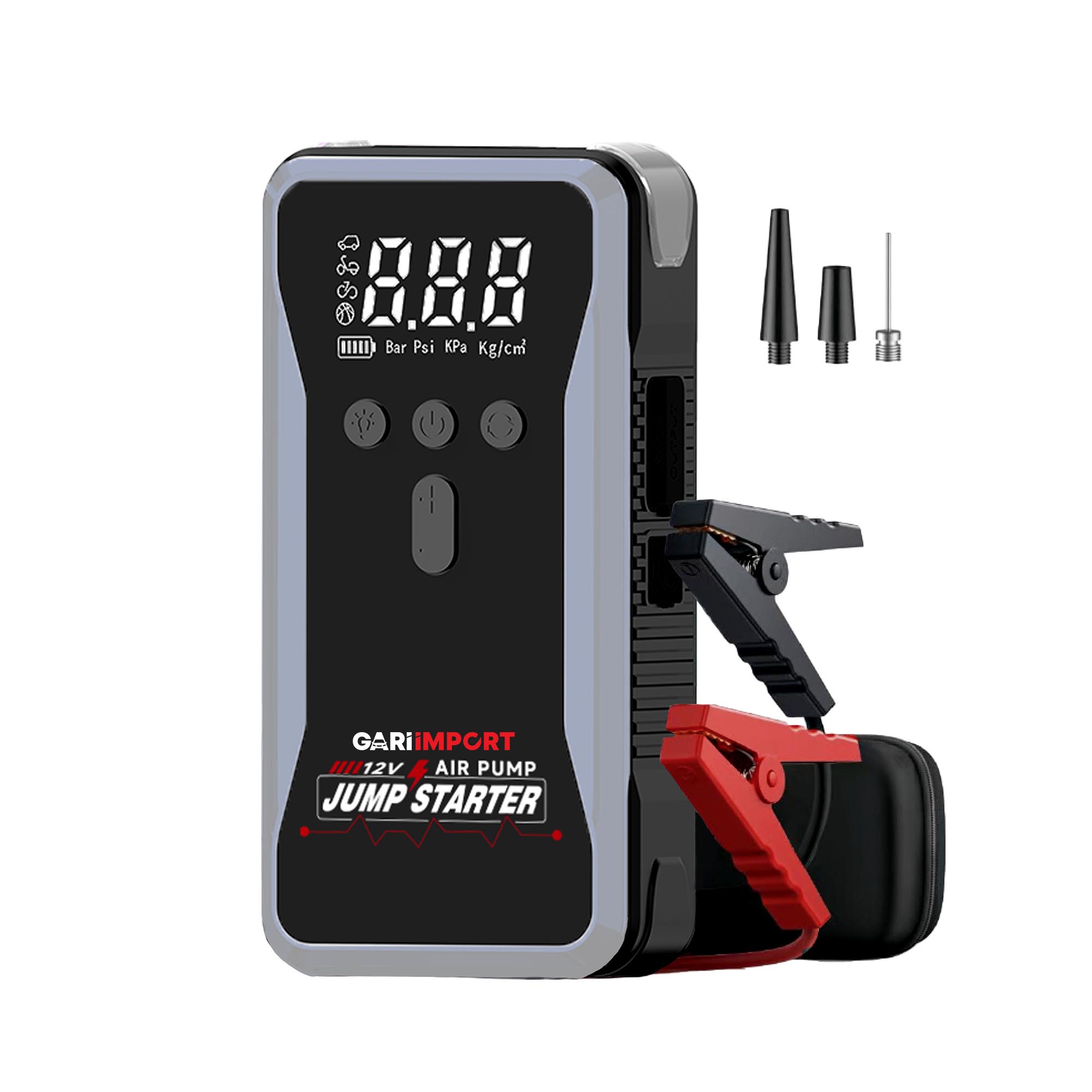 Gari-Import 4 IN 1 JUMP STARTER, Jump starter, Tyre Inflator, Powerbank, Flash Light : Model S3